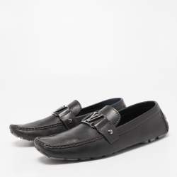 Pre Owned Louis Vuitton Black Leather Monte Carlo Loafers Size 44