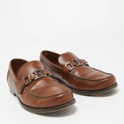 Louis Vuitton Brown Leather Hockenheim Loafers Size 40