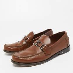 Louis Vuitton Brown Leather Hockenheim Loafers Size 40