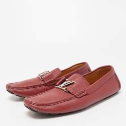 Louis Vuitton Red Leather Monte Carlo Loafers Size 40.5