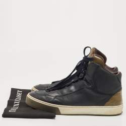 Louis Vuitton Two Tone Leather and Damier Patent High Top Sneakers Size 41.5