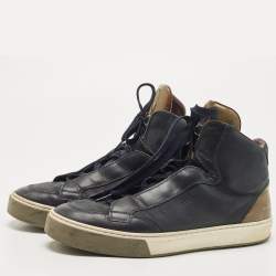 Louis Vuitton Two Tone Leather and Damier Patent High Top Sneakers Size 41.5