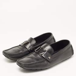 Louis Vuitton Black Leather Monte Carlo Loafers Size 43