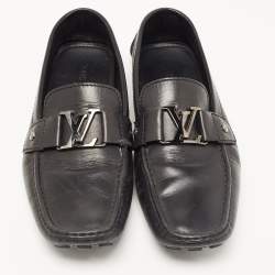 Louis Vuitton Black Leather Monte Carlo Loafers Size 43