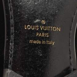 Louis Vuitton Black Velvet Auteuil Logo Smoking Slippers Size 43