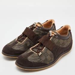 Louis Vuitton Brown Nubuck and Fabric Low Top Sneakers Size 41