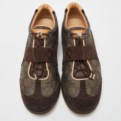 Louis Vuitton Brown Nubuck and Fabric Low Top Sneakers Size 41