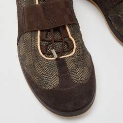 Louis Vuitton Brown Nubuck and Fabric Low Top Sneakers Size 41
