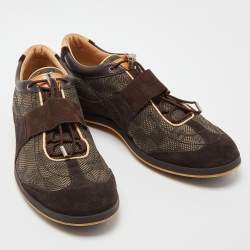Louis Vuitton Brown Nubuck and Fabric Low Top Sneakers Size 41