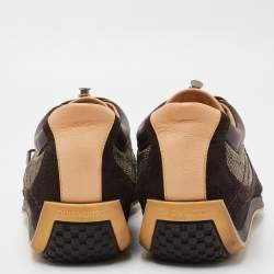 Louis Vuitton Brown Nubuck and Fabric Low Top Sneakers Size 41