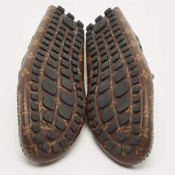 Louis Vuitton Brown Monogram Canvas Slip On Loafers Size 47