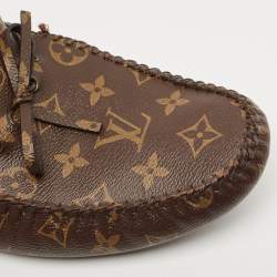 Louis Vuitton Brown Monogram Canvas Slip On Loafers Size 47