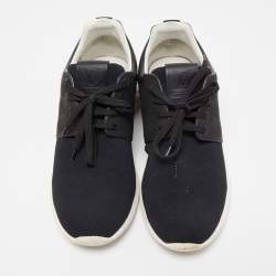 Louis Vuitton Black Leather & Mesh Fastlane Sneakers Size 41.5