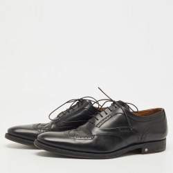 Louis Vuitton Black Leather Lace Up Oxfords Size 44