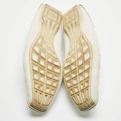 Louis Vuitton White Leather Lombok Slip On Loafers Size 45