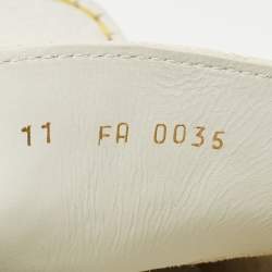 Louis Vuitton White Leather Lombok Slip On Loafers Size 45