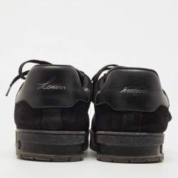Pre Owned Louis Vuitton Black Suede LV Trainer Sneakers Size 44