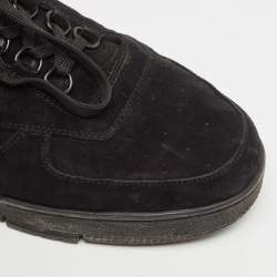 Pre Owned Louis Vuitton Black Suede LV Trainer Sneakers Size 44