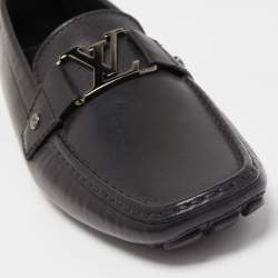 Pre Owned Louis Vuitton Black Leather Monte Carlo Loafers Size 42.5