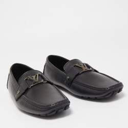 Pre Owned Louis Vuitton Black Leather Monte Carlo Loafers Size 42.5