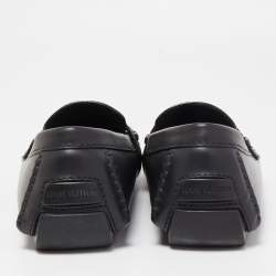 Pre Owned Louis Vuitton Black Leather Monte Carlo Loafers Size 42.5