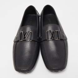 Pre Owned Louis Vuitton Black Leather Monte Carlo Loafers Size 42.5