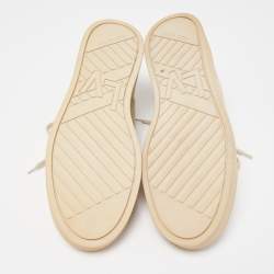 Louis Vuitton Beige  Monogram Denim And Leather Low Top Sneakers Size 44