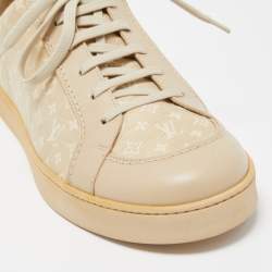 Louis Vuitton Beige  Monogram Denim And Leather Low Top Sneakers Size 44