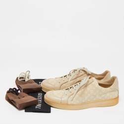Louis Vuitton Beige  Monogram Denim And Leather Low Top Sneakers Size 44