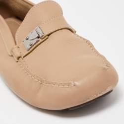 Pre Owned Louis Vuitton Beige  Leather Lombok Slip On Loafers Size 45.5