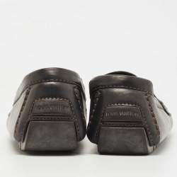 Louis Vuitton Black Leather Monte Carlo Slip On Loafers Size 45.5