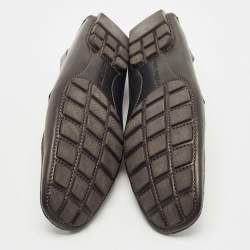 Louis Vuitton Black Leather Monte Carlo Slip On Loafers Size 45.5