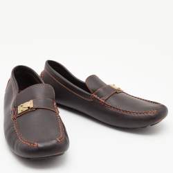 Louis Vuitton Brown Leather Lombok Loafers Size 45