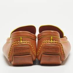 Pre Owned Louis Vuitton Brown Leather Slip On Loafers Size 45
