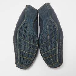 Louis Vuitton Blue Leather Slip On Loafers Size 45