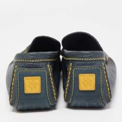 Louis Vuitton Blue Leather Slip On Loafers Size 45