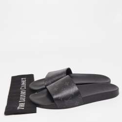 Pre Owned Louis Vuitton Two Tone Monogram Canvas Waterfront Slides Size 45