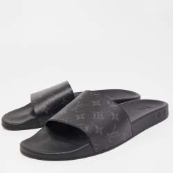Pre Owned Louis Vuitton Two Tone Monogram Canvas Waterfront Slides Size 45