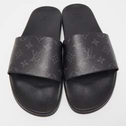 Pre Owned Louis Vuitton Two Tone Monogram Canvas Waterfront Slides Size 45