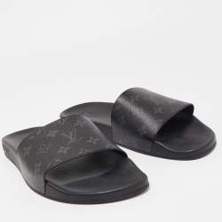 Pre Owned Louis Vuitton Two Tone Monogram Canvas Waterfront Slides Size 45