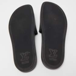 Pre Owned Louis Vuitton Two Tone Monogram Canvas Waterfront Slides Size 45
