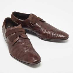 مملوكة مسبقًا Louis Vuitton Brown Damier Leather Slip On Derby Size 43