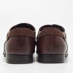 مملوكة مسبقًا Louis Vuitton Brown Damier Leather Slip On Derby Size 43