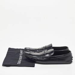Louis Vuitton Black Leather Penny Loafers Size 45
