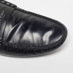 Louis Vuitton Black Leather Penny Loafers Size 45
