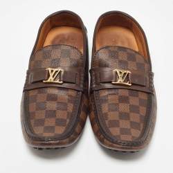 Louis Vuitton Brown Damier Canvas Hockenheim Loafers Size 45
