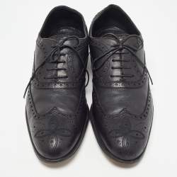 Louis Vuitton Black Brogue Leather Lace Up Oxfords Size 43
