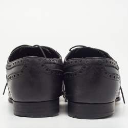Louis Vuitton Black Brogue Leather Lace Up Oxfords Size 43