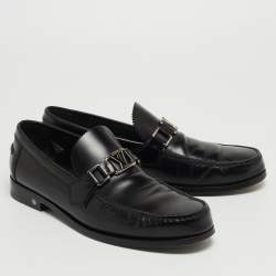 Pre Owned Louis Vuitton Black Glossy Leather Dress Loafers Size 41