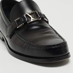 Pre Owned Louis Vuitton Black Glossy Leather Dress Loafers Size 41
